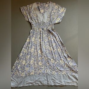 Nostalgia light blue floral dress
